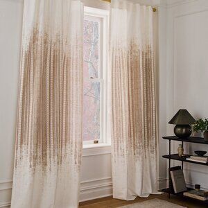 West Elm Echo Print Curtains in Gold Dust, pair of 48" x 96" curtain panels